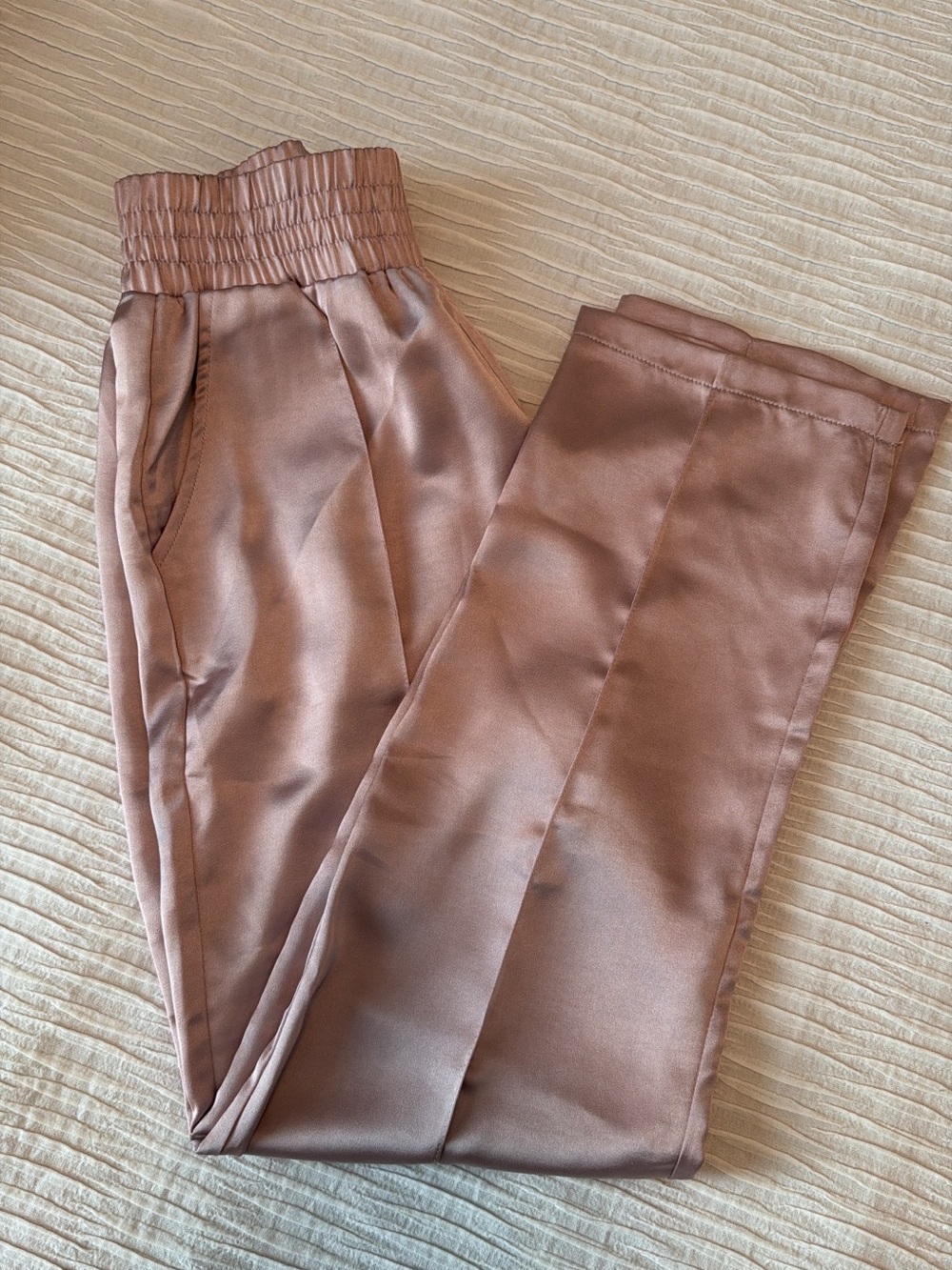 Satin Pants in Dusty Rose